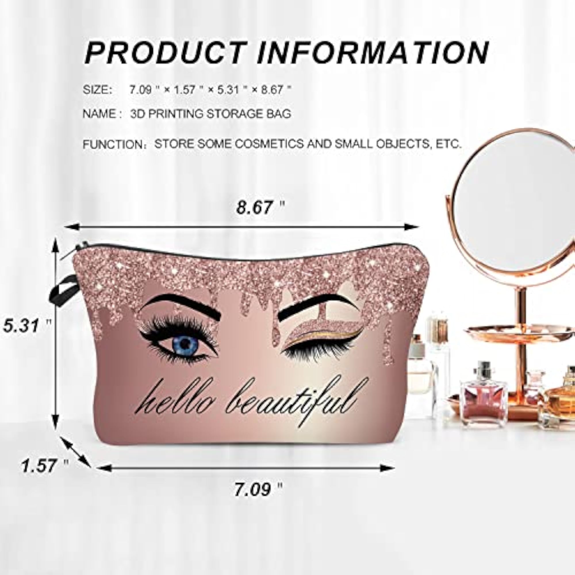 Inspirational Makeup Bag for Women, Funny Gift